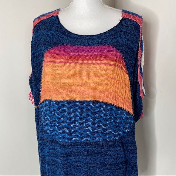 Free People Sunset Knit Fringe Poncho M/L - Picture 9 of 15